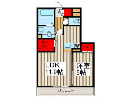 リアンTR(1LDK/3階)の間取り写真