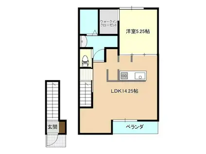 CUBE HOUSE MORIOKA(1LDK/2階)の間取り写真