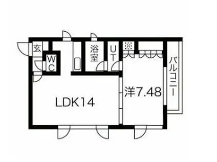 MEGURO POINT(1LDK/3階)の間取り写真