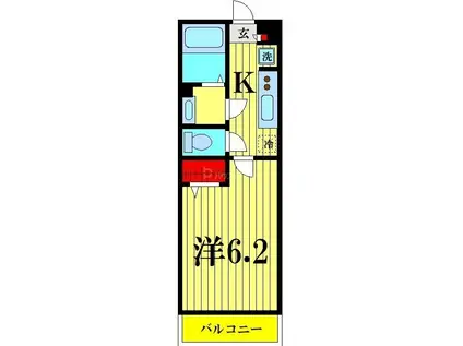 リブリ・ルーナ平井(1K/2階)の間取り写真