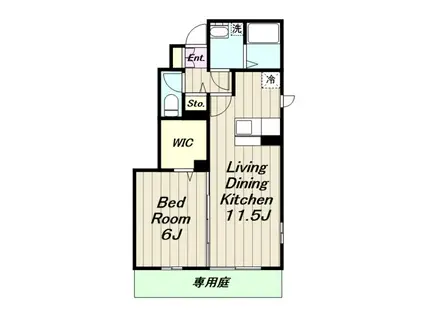 KドルフIII1-2(1LDK/1階)の間取り写真