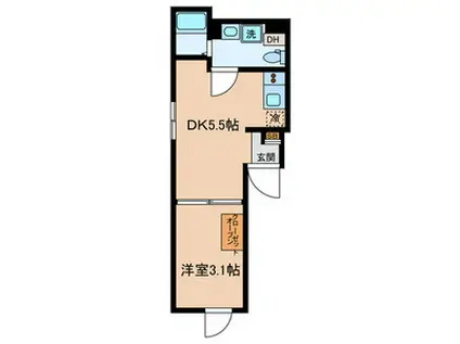 プランドール浅草(1DK/3階)の間取り写真