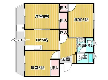 まことハイツ(3DK/1階)の間取り写真