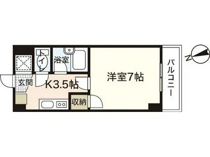 メイユール広兼(1K/2階)の間取り写真