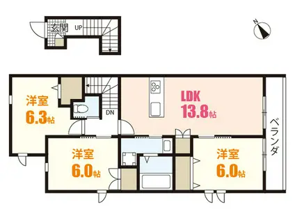 メゾン・ルミナス(3LDK/2階)の間取り写真