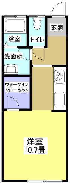 小林アパート(ワンルーム/2階)の間取り写真