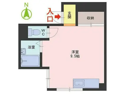 コーポ丸山(ワンルーム/2階)の間取り写真