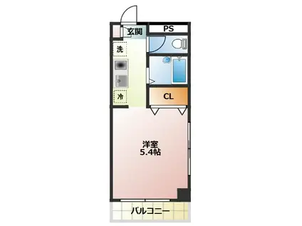 津賀マンション(1K/5階)の間取り写真