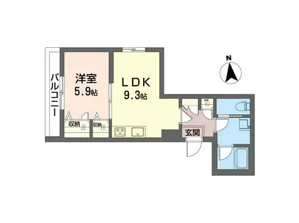 グレース二子(1LDK/1階)の間取り写真