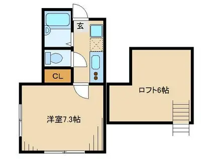 BESTSTAGE日進(1K/2階)の間取り写真