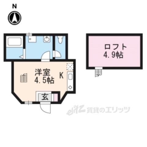 ウィルヴィレッジ一里山(1K/1階)の間取り写真