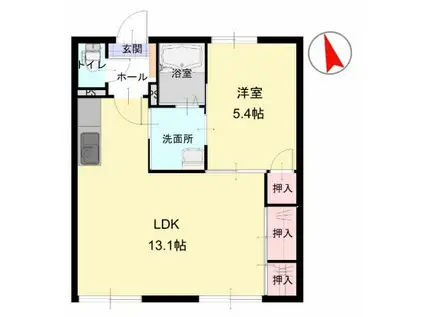 フレグランス桜木(1LDK/1階)の間取り写真