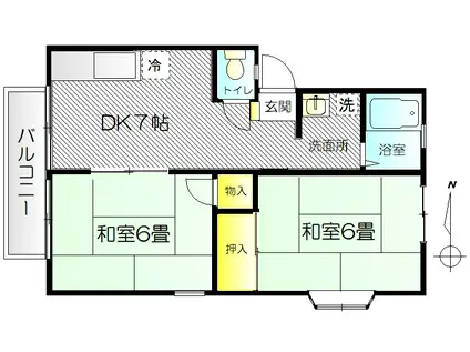 フローラルASAI-A棟(2DK/1階)の間取り写真