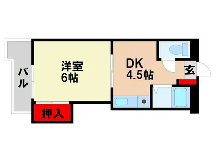 レジデンス石坂(1DK/3階)の間取り写真