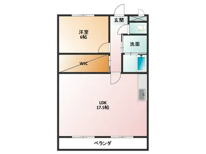 レジデンスときわ(1LDK/4階)の間取り写真