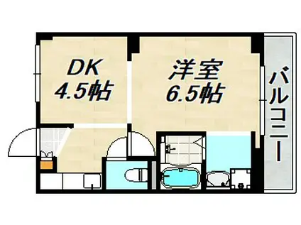 ヴィラナリー雲雀ケ丘 5号棟(1DK/3階)の間取り写真