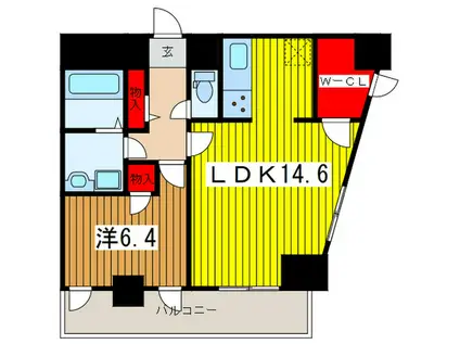 エストセントレ(1LDK/4階)の間取り写真