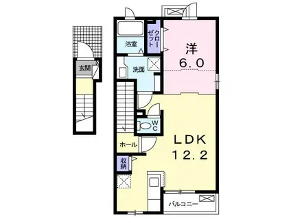 LAUREN(1LDK/2階)の間取り写真