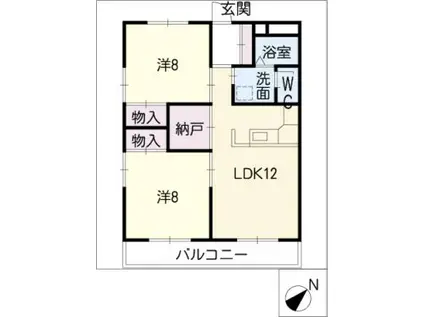 CASA(2LDK/1階)の間取り写真