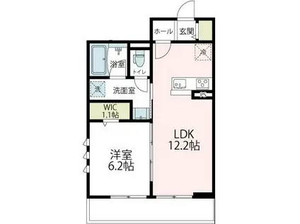 ヴァローレⅢ(1LDK/1階)の間取り写真