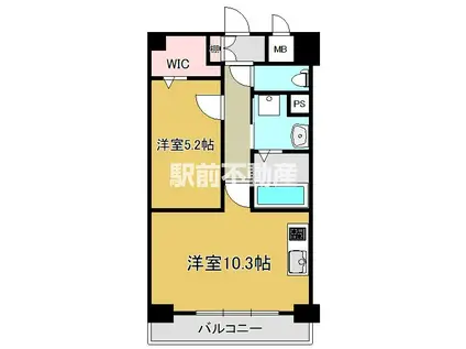 アクアチェントロ(1LDK/9階)の間取り写真