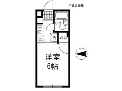 リジエールII(ワンルーム/1階)の間取り写真