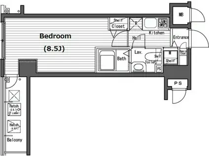 ガラ・シティ横浜西口(1K/6階)の間取り写真