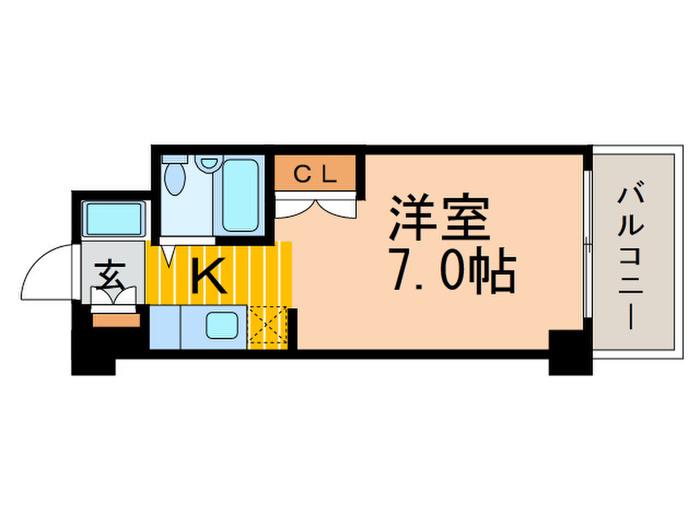 プランドールワン(1K/3階)の間取り写真