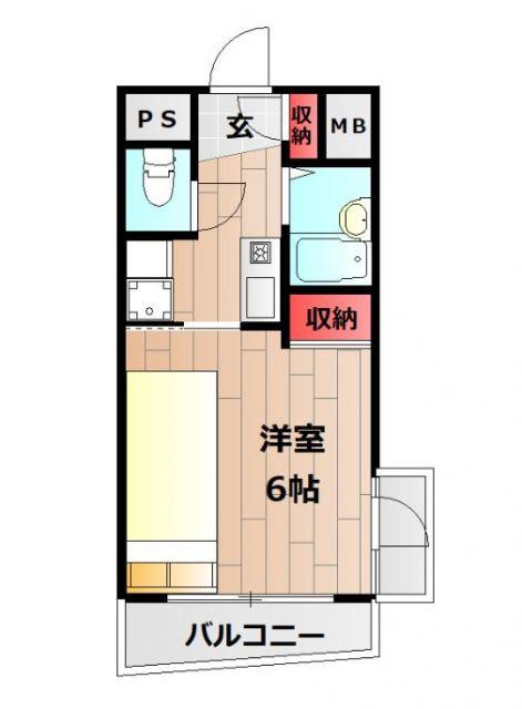 パレス西江井ヶ島(1K/2階)の間取り写真