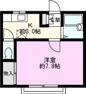 パ-クハイツ(1K/1階)の間取り写真