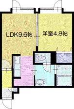コーポLUNA文京台(1LDK/2階)の間取り写真