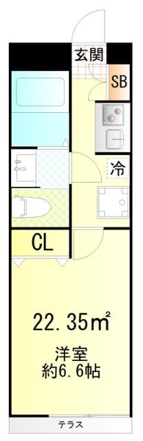 スピカハイツ弘明寺(1K/2階)の間取り写真