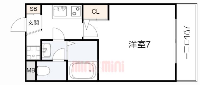 AILE神戸西(1K/1階)の間取り写真
