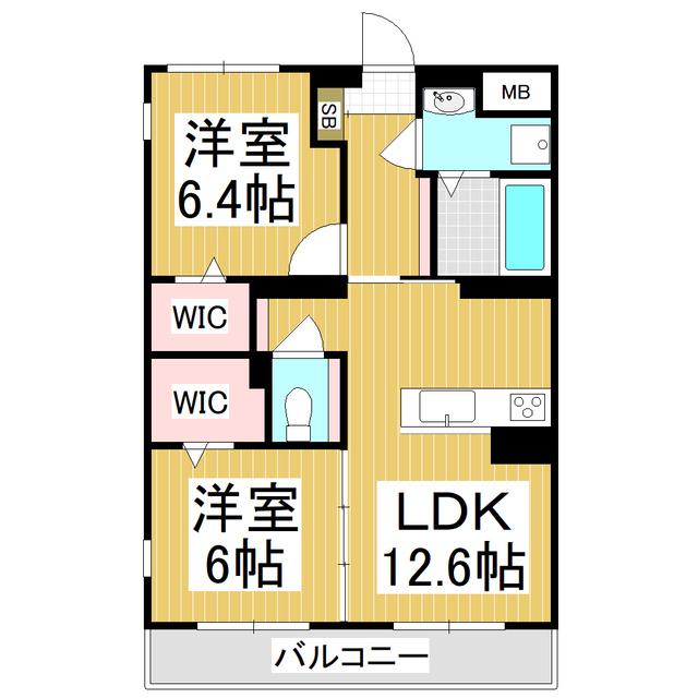 コンフォーティアブレイン樹(2LDK/1階)の間取り写真