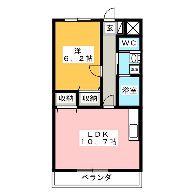 コート津新町(1LDK/8階)の間取り写真