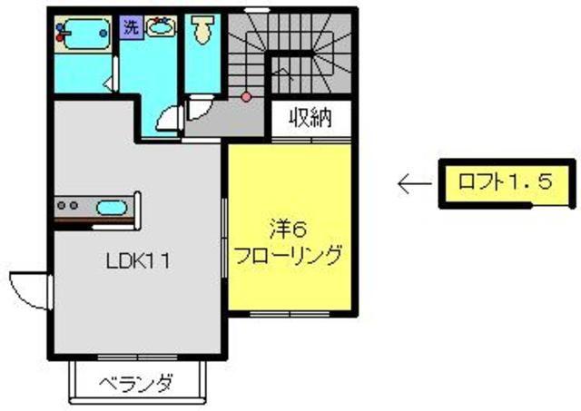 アブニールトモエ(1LDK/2階)の間取り写真
