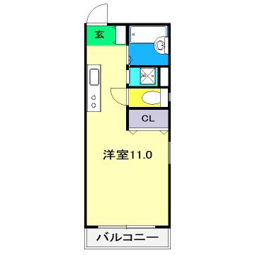 エトワール桜井町(ワンルーム/2階)の間取り写真