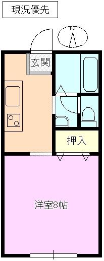 サンガーデンワカツキ A棟(1K/1階)の間取り写真