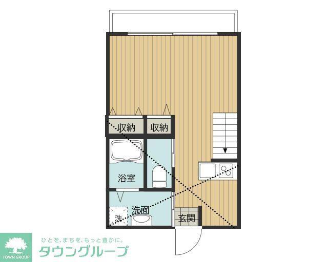 テラス藤(1K/2階)の間取り写真