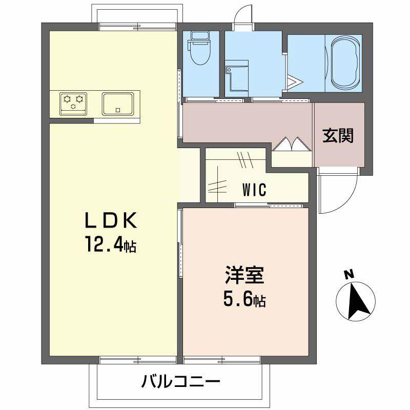 エトアール板谷 B棟(2K/2階)の間取り写真