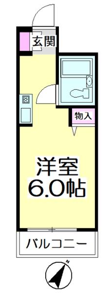 OKZAC(ワンルーム/10階)の間取り写真