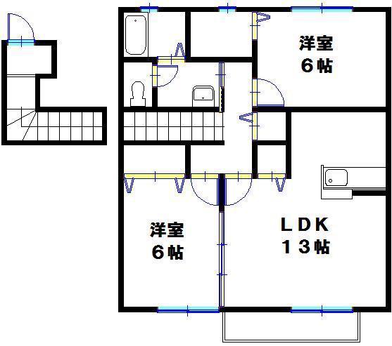 メゾン・クレール(2LDK/2階)の間取り写真