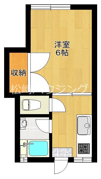 ホワイトヴィラ(1K/2階)の間取り写真
