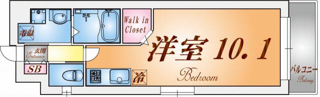 ヴィアノ塩屋町(ワンルーム/3階)の間取り写真