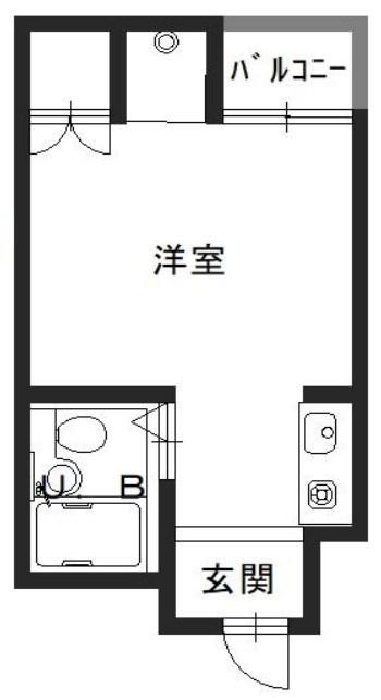キャスル塚口(ワンルーム/2階)の間取り写真