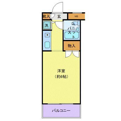 ジョイフル浦和(1K/1階)の間取り写真