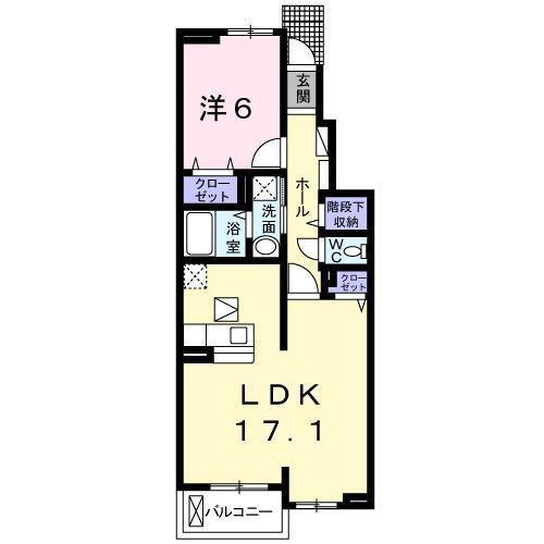 ルーチェラルゴIII(1LDK/1階)の間取り写真