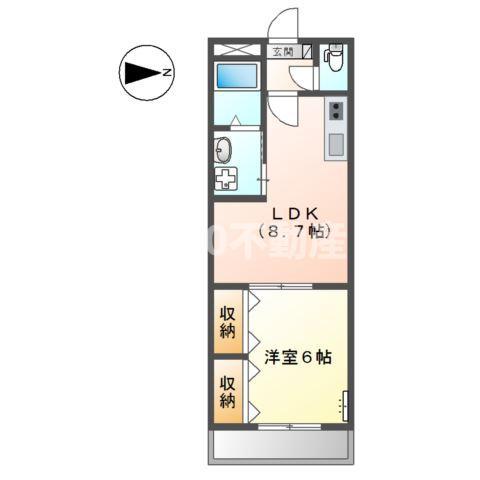 プリンセスガーデン(1LDK/1階)の間取り写真