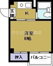 ヴィラ港晴(1K/2階)の間取り写真