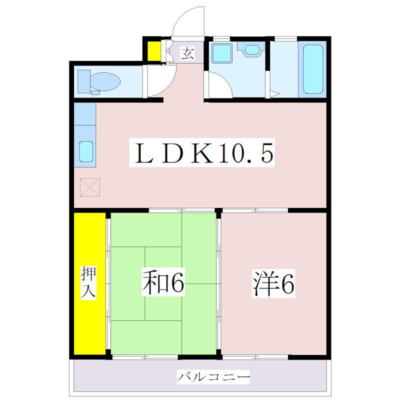 ファームヤード(2LDK/2階)の間取り写真